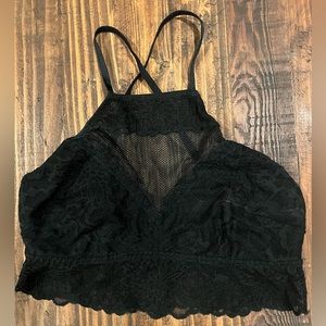 PINK Women’s Black Lace Bralette, Size Small